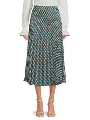 商品Max Studio|Geometric Print Pleated Midi Skirt,价格¥294,第1张图片