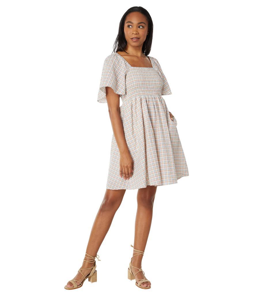 商品Madewell|Seersucker Lucie Tie-Back Mini Dress in Plaid,价格¥496,第6张图片详细描述