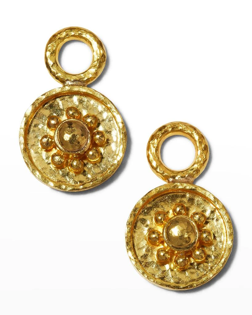商品Elizabeth Locke|19k Gold Daisy Disc Earring Pendants,价格¥12102,第1张图片