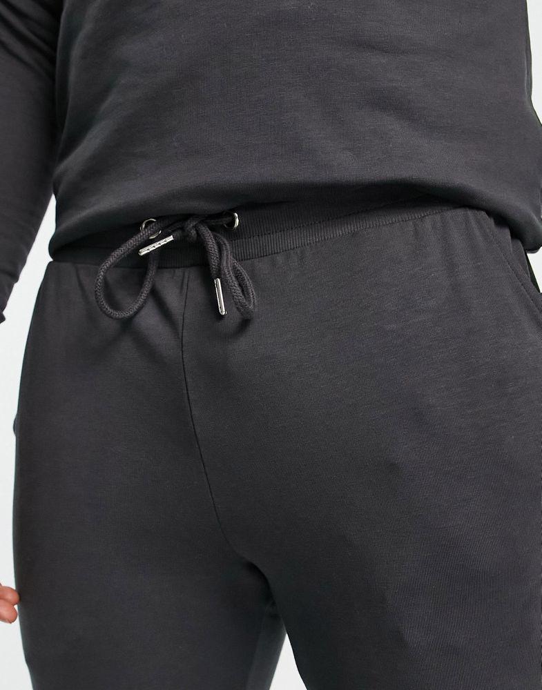 商品ASOS|ASOS DESIGN muscle hoodie with super skinny joggers tracksuit in washed black,价格¥320,第5张图片详细描述