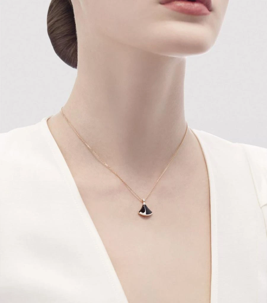 商品BVLGARI|Rose Gold Onyx And Diamond Divas' Dream Necklace,价格¥21136,第2张图片详细描述