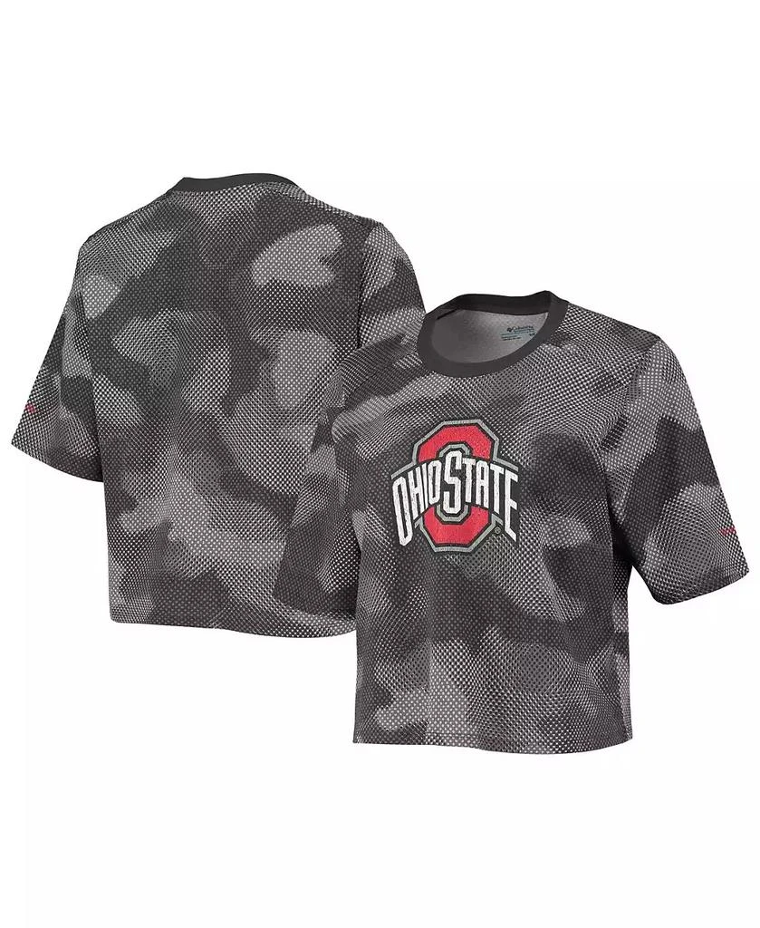 商品Columbia|Women's Gray, Black Ohio State Buckeyes Park Camo Boxy T-shirt,价格¥228,第1张图片