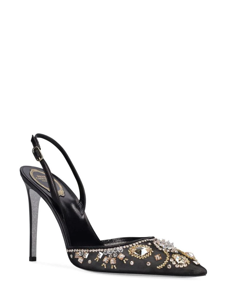 商品Rene Caovilla|105mm Lace & Crystal Slingbacks,价格¥12690,第2张图片详细描述