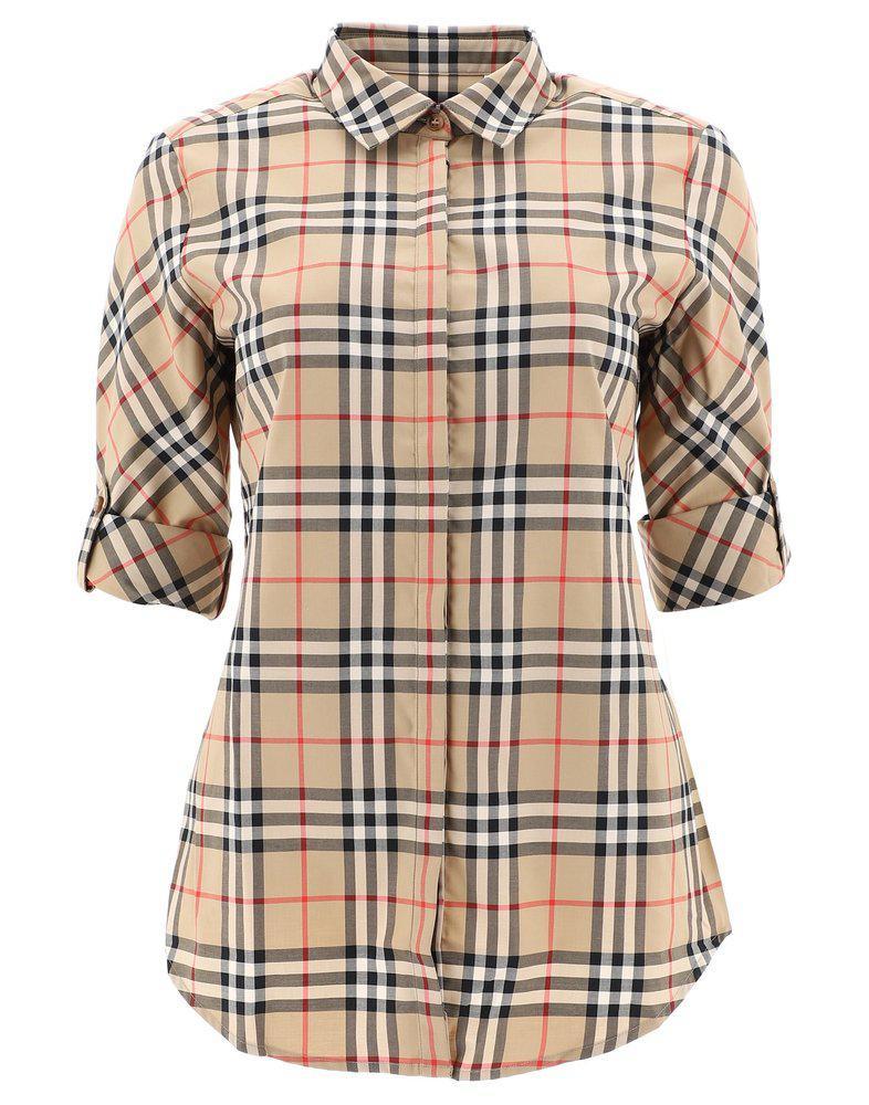 商品Burberry|Burberry Vintage Check Short Sleeved Shirt,价格¥2367-¥3165,第1张图片