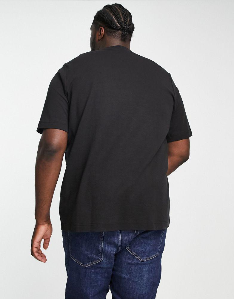 Calvin Klein Big & Tall cotton blend t-shirt with logo in black商品第3张图片规格展示