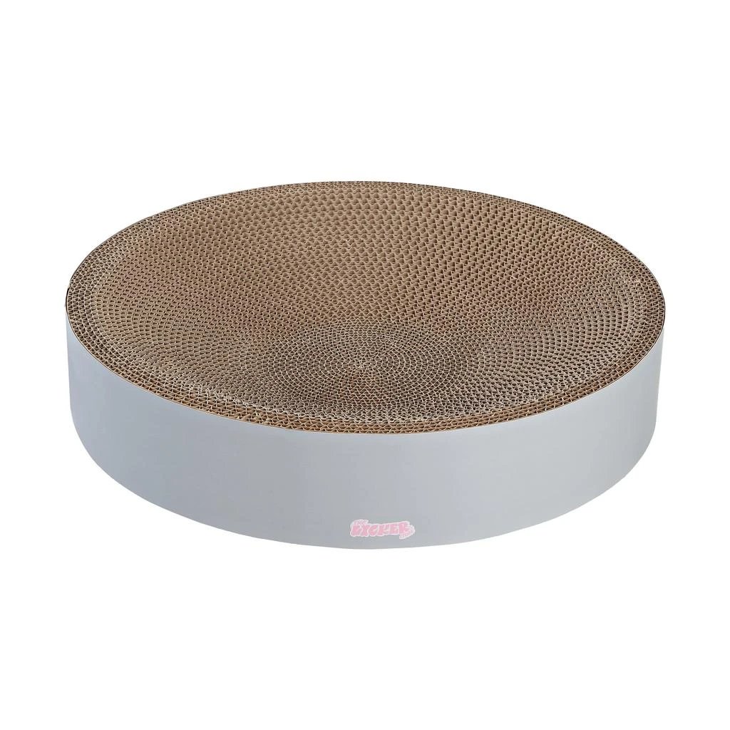 Nelson 20.13" Modern Cardboard Round Bowl Cat Scratcher with Catnip, Light Pink/Multi 商品