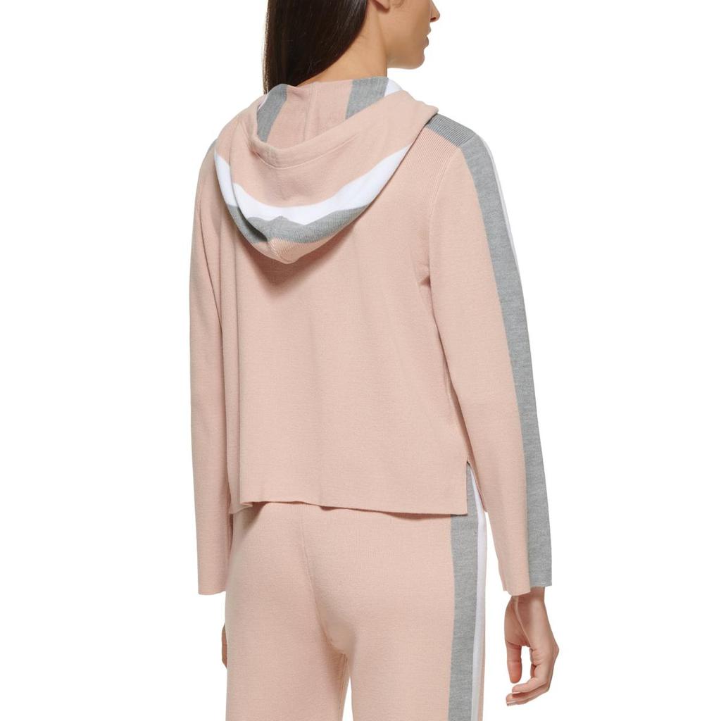 Calvin Klein Womens Striped Comfy Hoodie商品第2张图片规格展示