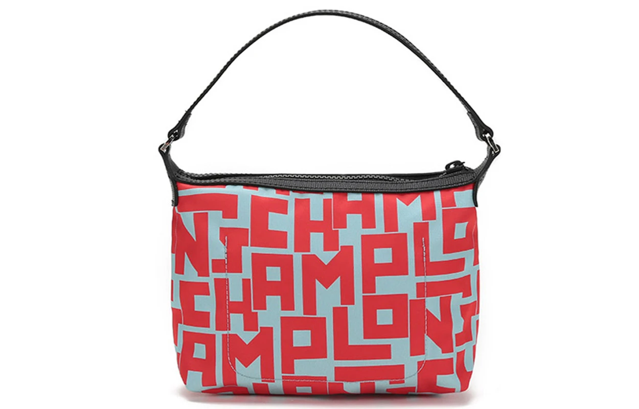 商品[国内直发] Longchamp|珑骧 Le Pliage 19 字母图案 织物 手提包 小号 女款 浅蓝色红色,价格¥991,第5张图片详细描述
