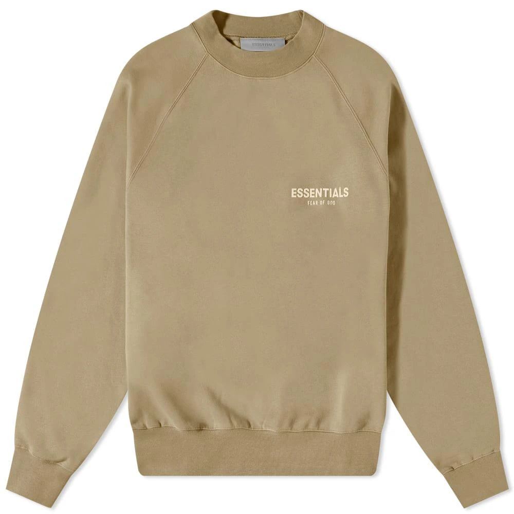 商品Essentials|Fear of God ESSENTIALS Logo Crew Neck Sweat - Oak,价格¥521,第1张图片