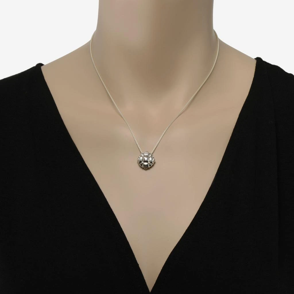 商品Charles Krypell|Charles Krypell Sterling Silver And 18K White Gold Cushion Pendant Necklace,价格¥1184,第2张图片详细描述