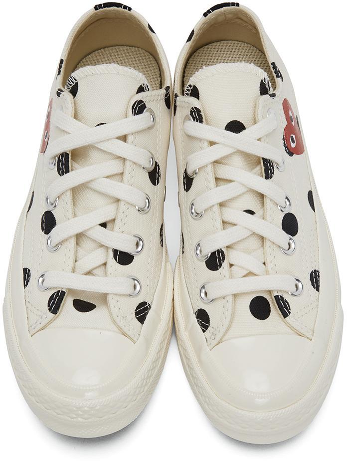 商品Comme des Garcons|White Converse Edition Polka Dot Heart Chuck 70 Low Sneakers,价格¥1139,第7张图片详细描述