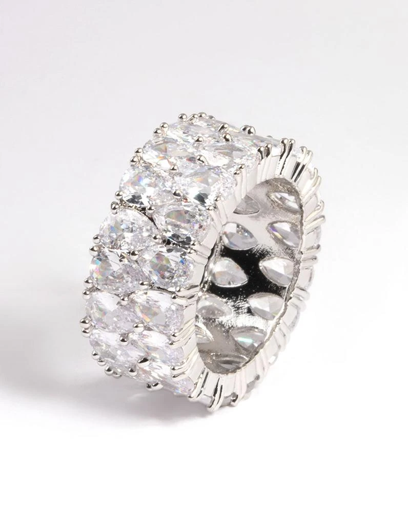 商品Lovisa|Diamond Simulants Rhodium Wide Statement Ring,价格¥32,第2张图片详细描述