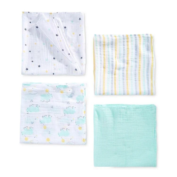 商品aden + anais|4-Pk. Cotton Skating Hippo Swaddle Blankets, Baby Boys & Girls (0-24 months),价格¥210,第4张图片详细描述