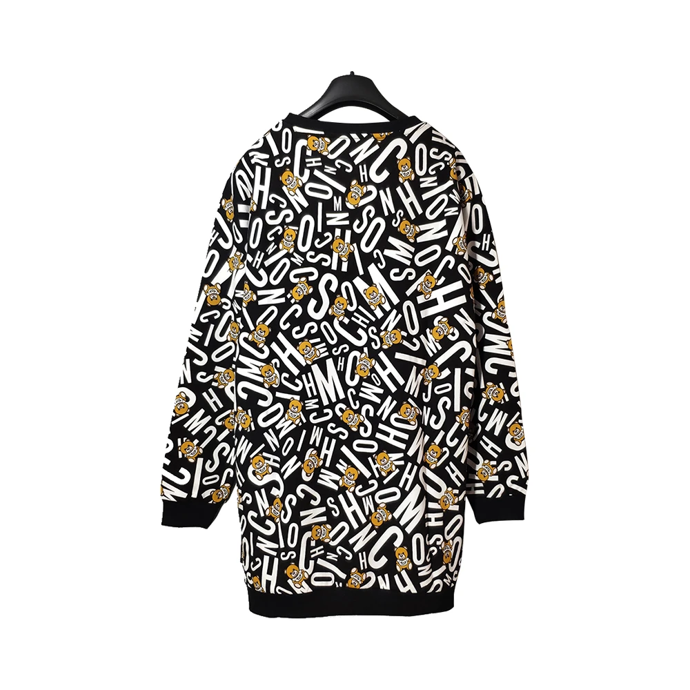 MOSCHINO 女士黑色棉质长款卫衣 ZT1718-9005-1555 商品