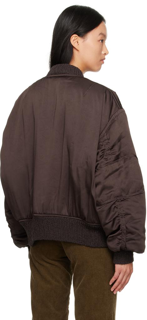 Brown Insulated Bomber Jacket商品第3张图片规格展示