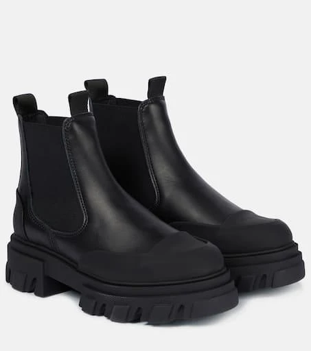 商品Ganni|Low-rise leather Chelsea boots,价格¥2551,第1张图片