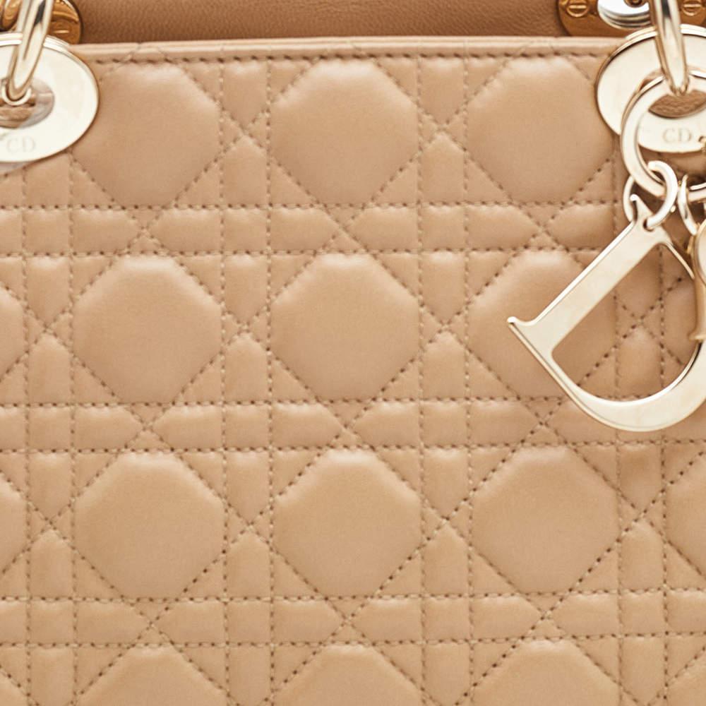 商品[二手商品] Dior|Dior Beige Cannage Leather Soft Lady Dior Shopper Tote,价格¥12443,第7张图片详细描述