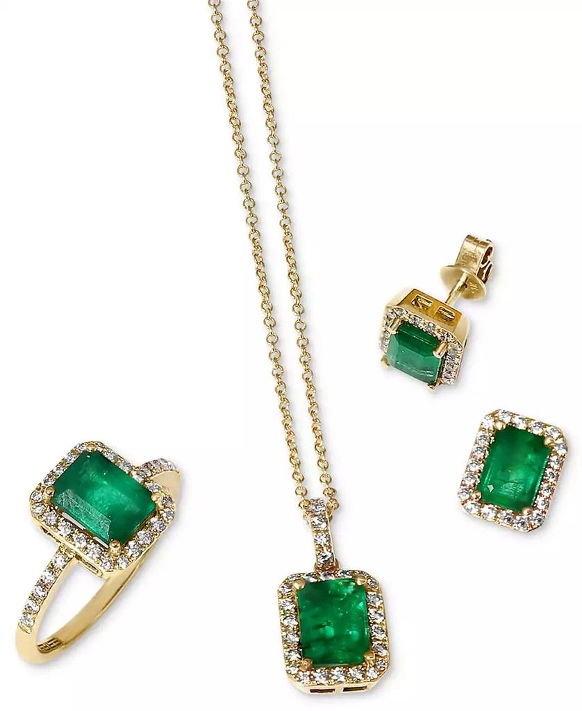 Brasilica by EFFY® Emerald (1-3/8 ct. t.w.) and Diamond (1/4 ct. t.w.) Pendant Necklace in 14k Gold or 14k White Gold, Created for Macy's 商品