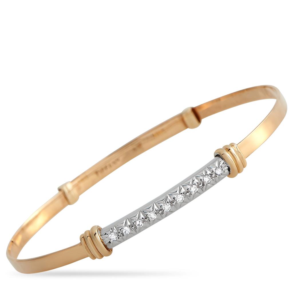 Tiffany & Co. 18K Rose Gold Diamond Bangle Bracelet商品第1张图片规格展示