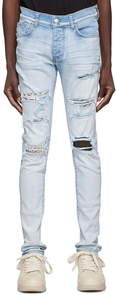商品AMIRI|Blue Hibiscus Artpatch Jeans,价格¥5685,第1张图片