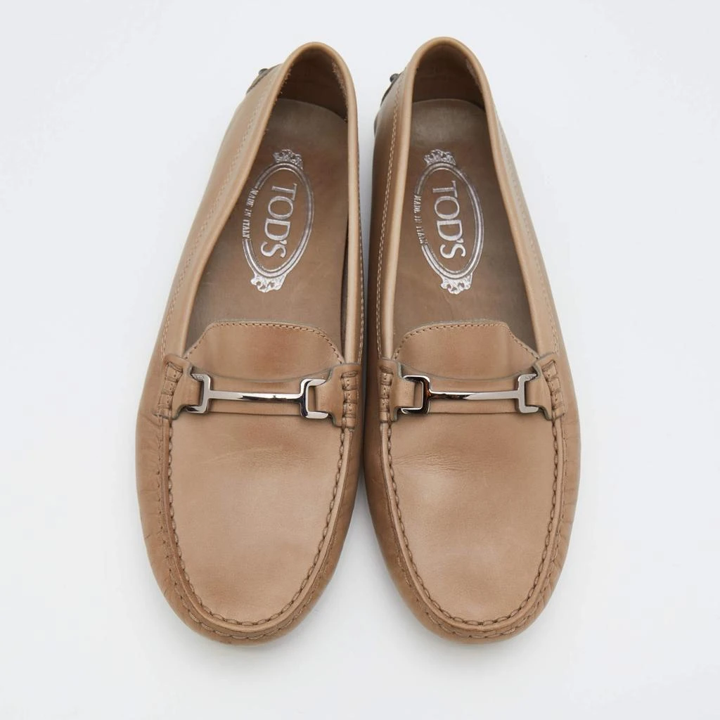 商品[二手商品] Tod's|Tod's Sand Brown Leather Slip On Loafers Size 38,价格¥1173,第3张图片详细描述