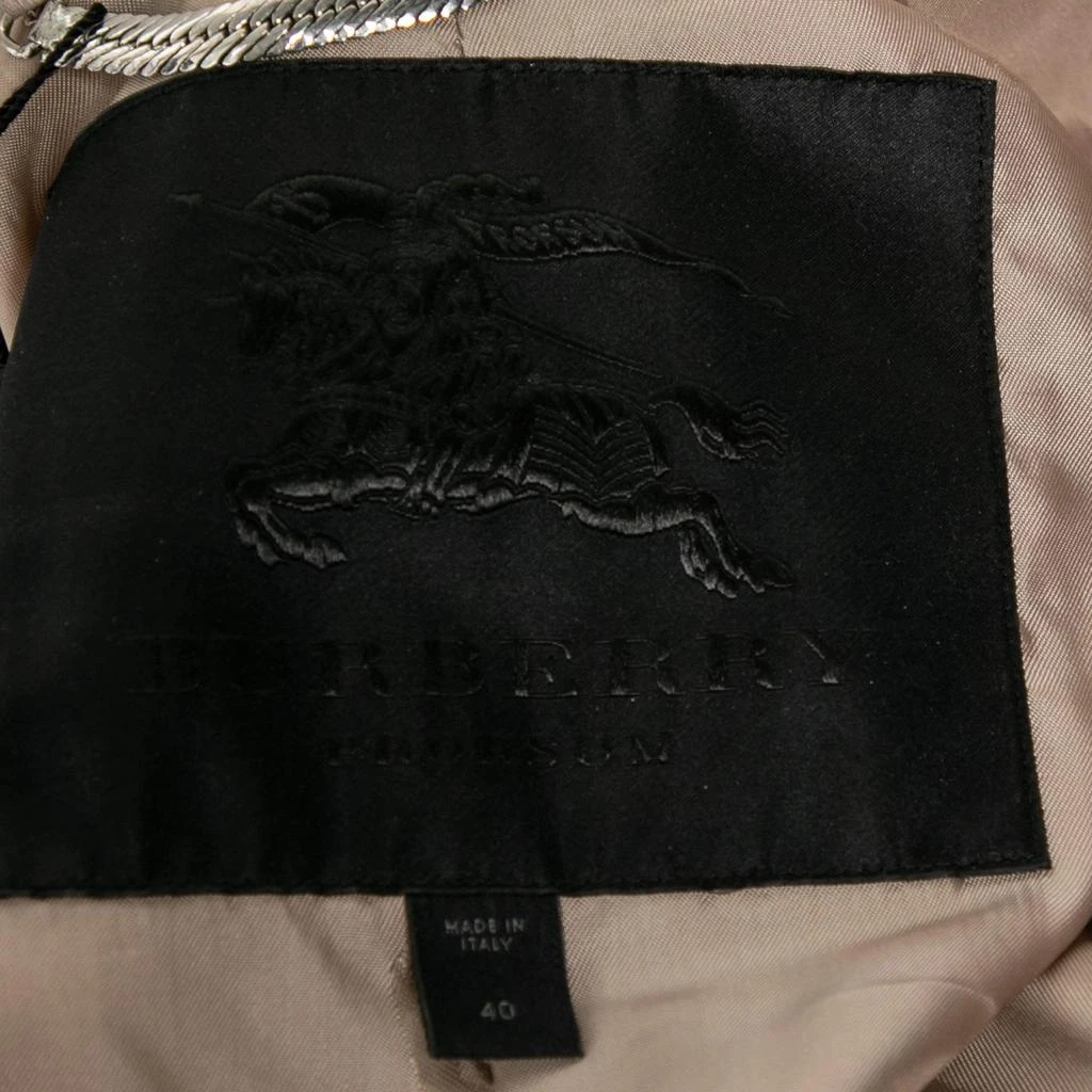 商品[二手商品] Burberry|Burberry Prorsum Cream Fringed Leather Double Breasted Coat S,价格¥4605,第4张图片详细描述