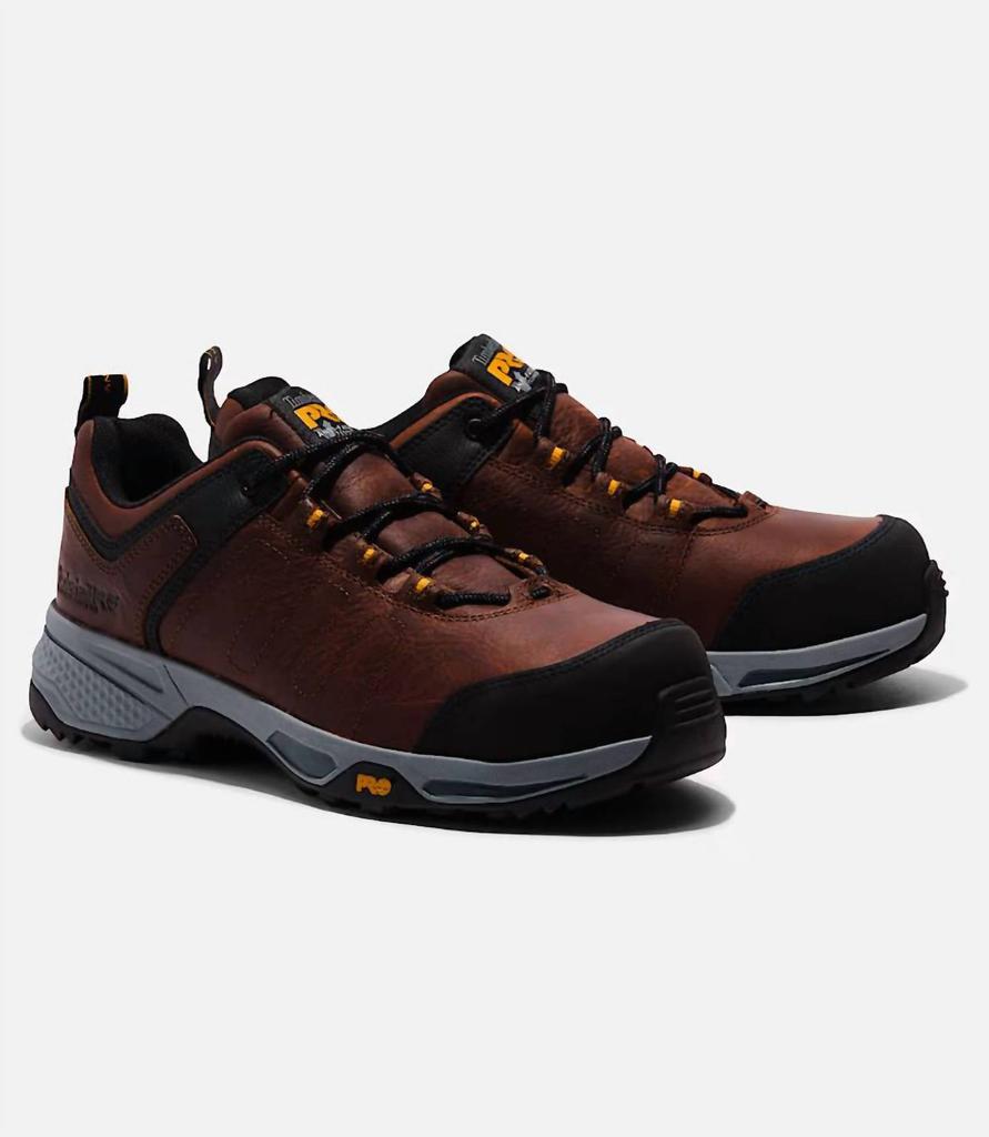 Sapatos de trabalho para homem Switchback com biqueira de proteção em castanho. image 2