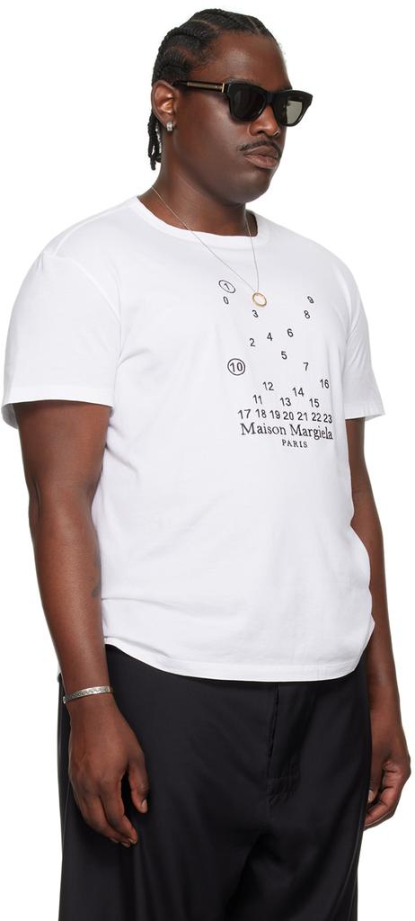 MAISON MARGIELA White Embroidered T-Shirt - T-Shirts
