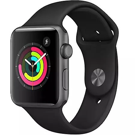 商品Apple|Apple Watch Series 3 GPS Silver Aluminum Case with White Sport Band (Choose Size)表,价格¥1464,第1张图片