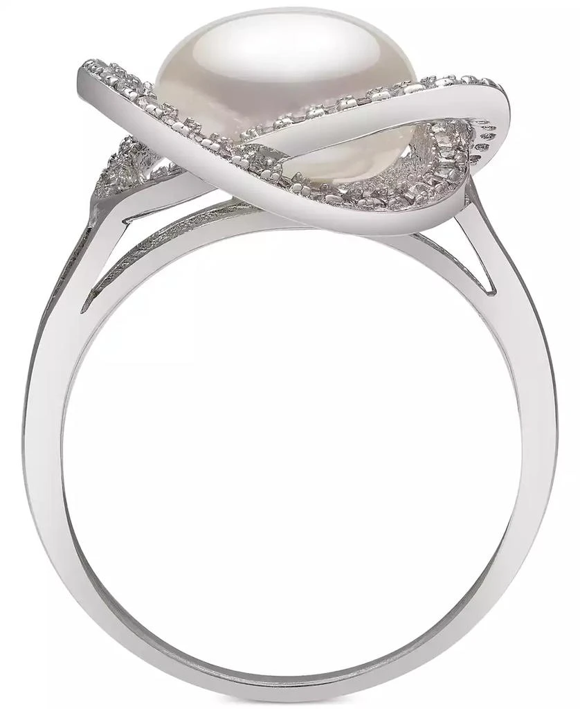 商品Macy's|Cultured Freshwater Pearl (9mm) & Cubic Zirconia Statement Ring in Sterling Silver,价格¥1157,第2张图片详细描述