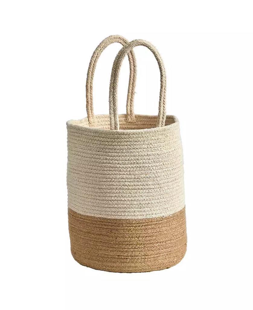 商品NEARLY NATURAL|12" Handmade Natural Cotton Woven Basket Planter,价格¥384,第3张图片详细描述