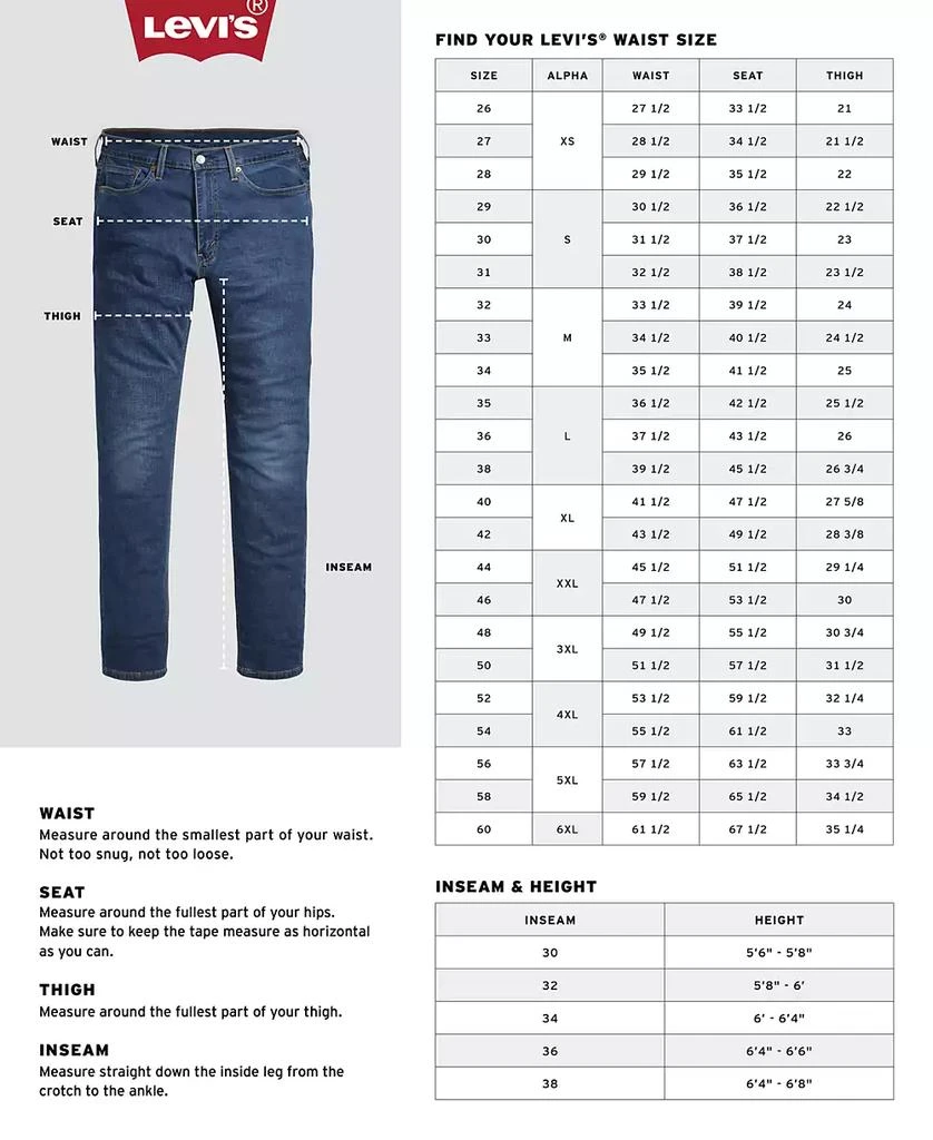 商品Levi's|Levi's Men's 514 Straight-Fit Jeans 男士李维斯直筒剪裁514牛仔裤,价格¥534,第4张图片详细描述