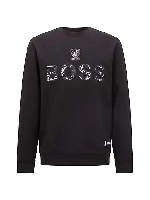商品BOSS x NBA|Nets Basketball Team Windmill Crewneck Sweatshirt,价格¥1185,第1张图片