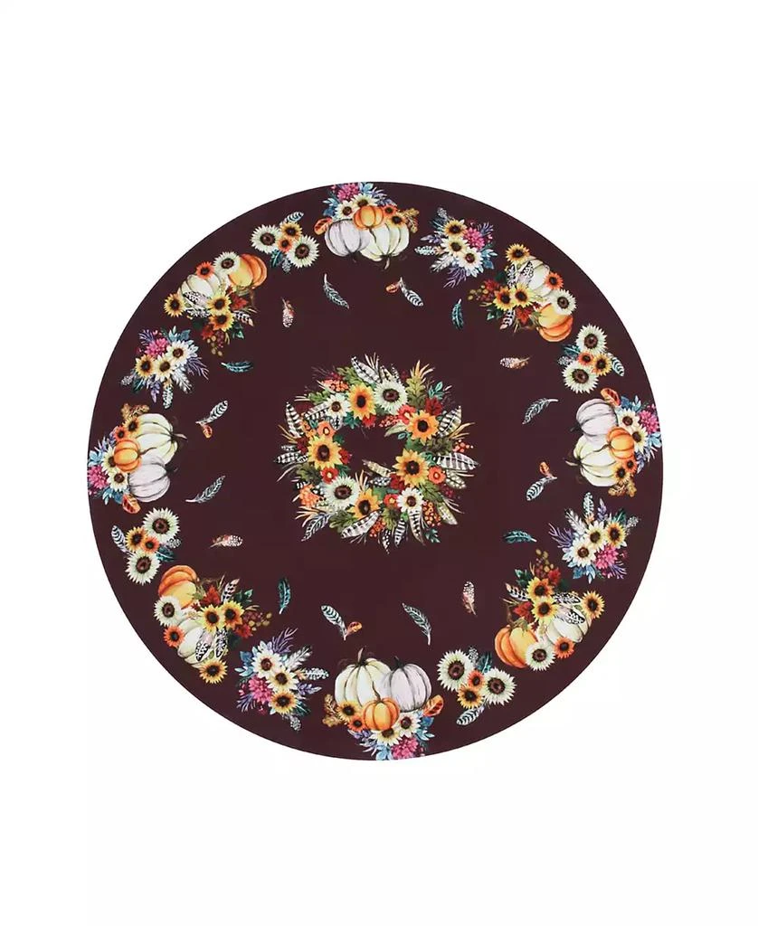 商品Laural Home|Fall Feathers 70" Round Tablecloth,价格¥603,第2张图片详细描述