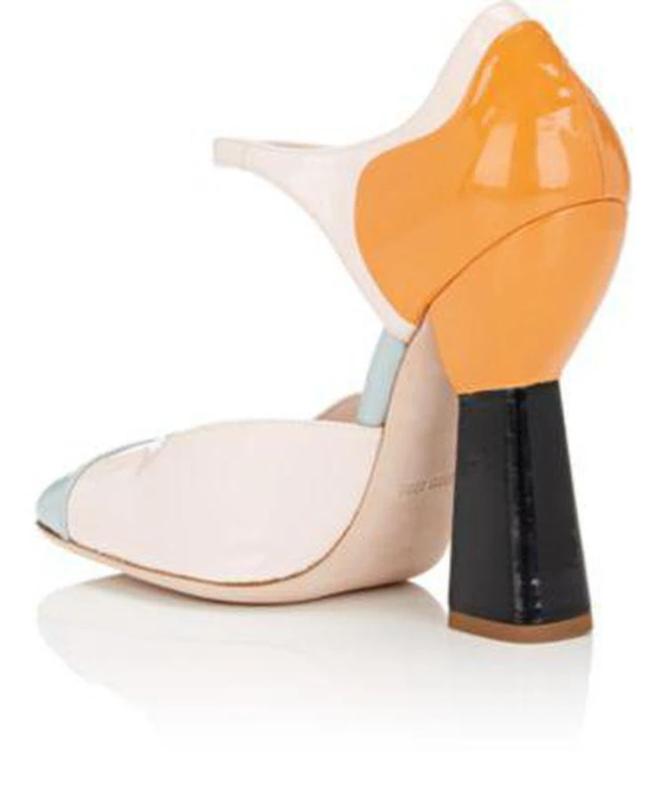 商品Miu Miu|Colorblocked Patent Leather Mary Jane Pumps,价格¥4160,第3张图片详细描述