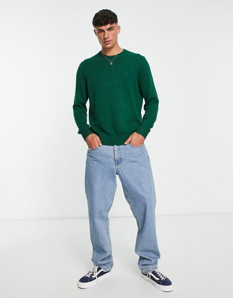 商品Ralph Lauren|Polo Ralph Lauren icon logo heavyweight cotton knit jumper in dark green,价格¥1263,第6张图片详细描述