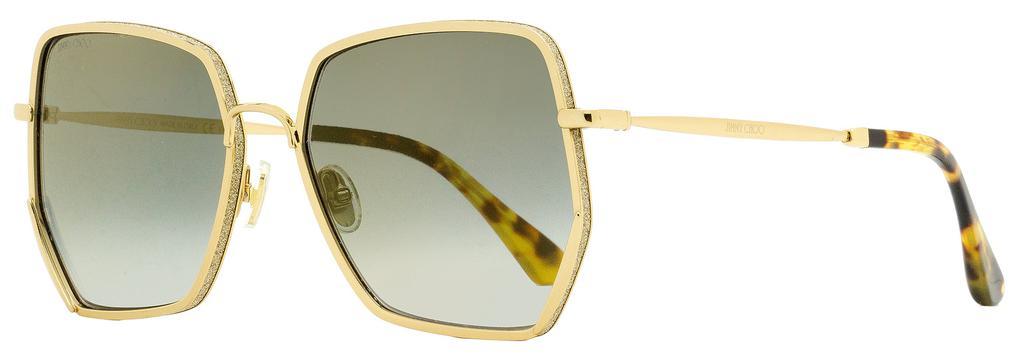 商品Jimmy Choo|Jimmy Choo Women's Square Sunglasses Aline/S J5GFQ Gold/Light Havana 58mm,价格¥1099,第1张图片