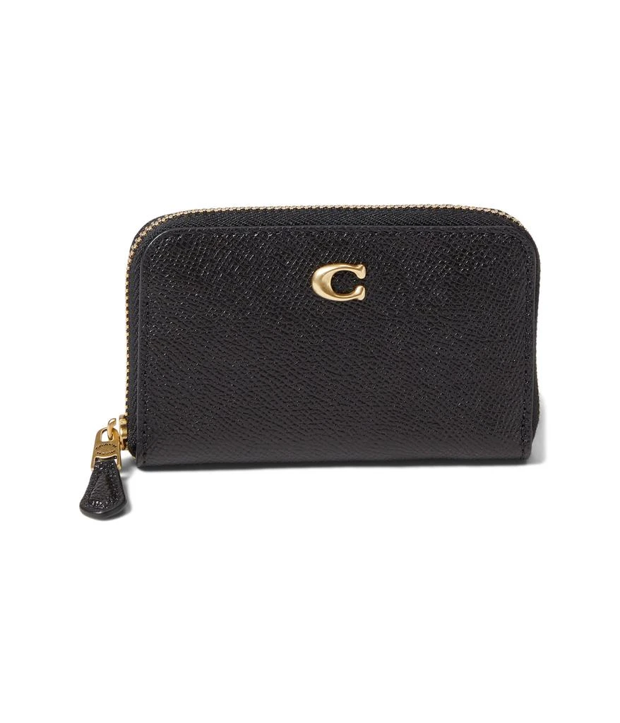 商品Coach|Cross Grain Leather Small Zip Around Card Case,价格¥561,第1张图片