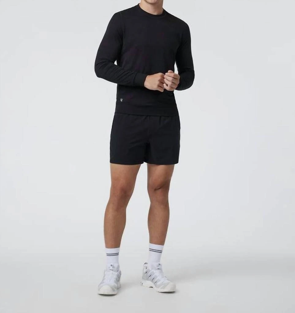 商品Vuori|Ponto Performance Crew Sweatshirt In Black Heather,价格¥678,第3张图片详细描述