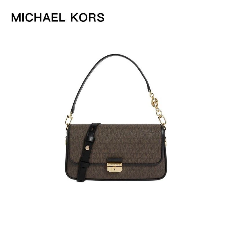 商品[国内直发] Michael Kors|MK女包 迈克·科尔斯MICHAEL KORS 专柜款BRADSHAW系列棕色配黑色中号单肩手提包 30S1G2BL1B BROWN BLK,价格¥1664,第1张图片