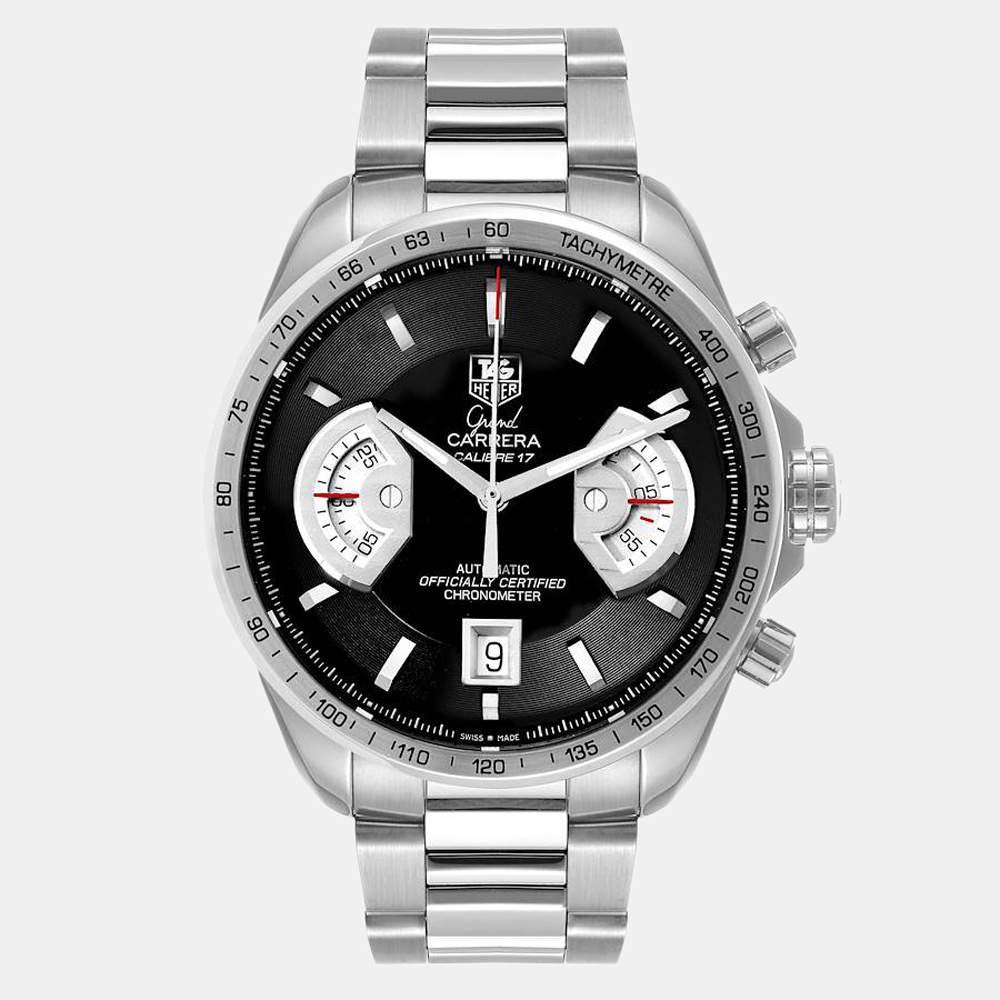 商品[二手商品] TAG Heuer|Tag Heuer Black Stainless Steel Carrera CAV511G Automatic Men's Wristwatch 43 mm,价格¥32482,第1张图片