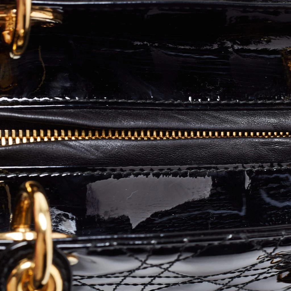 Dior Black Cannage Patent Leather Medium Lady Dior Tote 商品