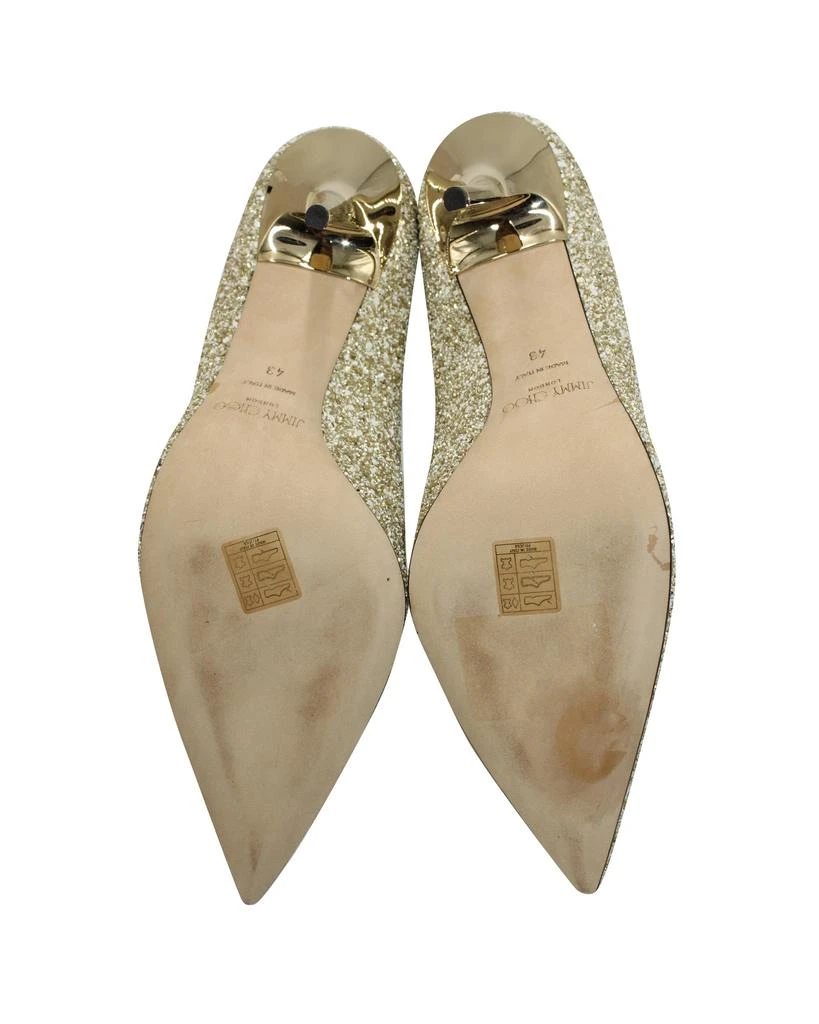 Jimmy Choo Love 100 Pumps in Gold Glitter Fabric and Leather 商品