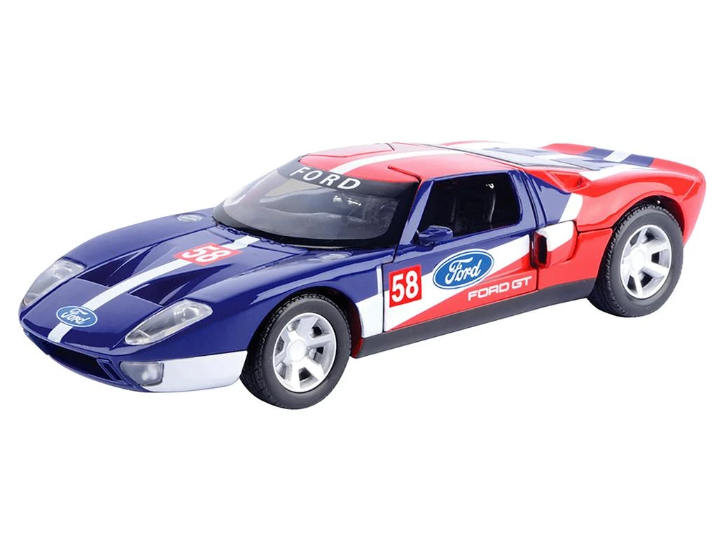 商品Motormax|Ford GT Concept #58 Blue and Red with White Stripes "GT Racing" Series 1/24 Diecast Model Car by,价格¥392,第1张图片
