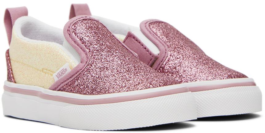 Baby Pink & Off-White Slip-On V Sneakers商品第4张图片规格展示