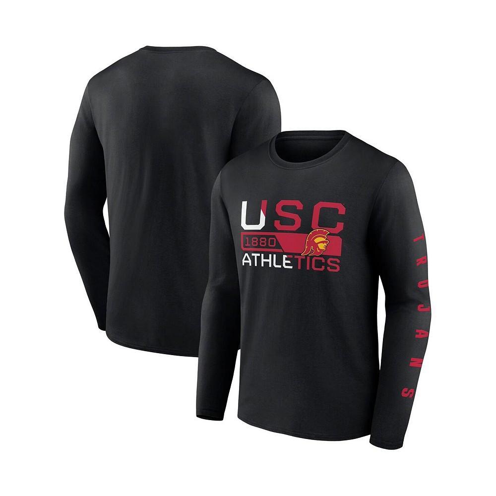 商品Fanatics|Men's Black USC Trojans Broad Jump 2-Hit Long Sleeve T-shirt,价格¥239,第1张图片