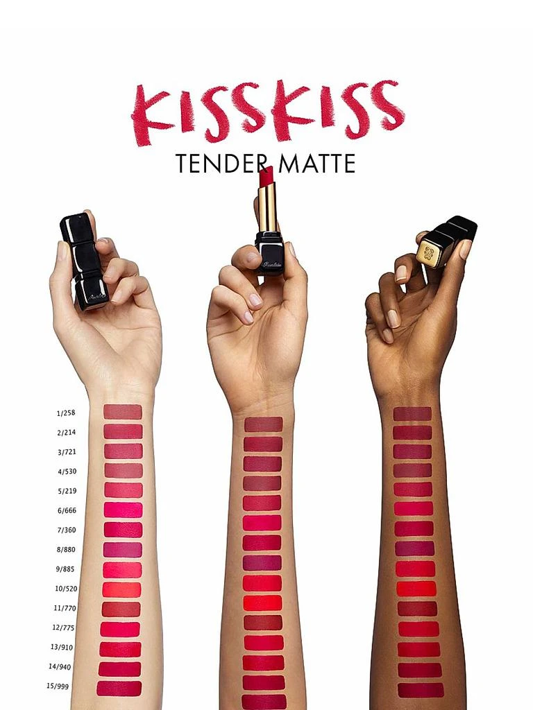 商品Guerlain|Kisskiss Tender 16H Comfort Lightweight Luminous Matte Lipstick,价格¥335,第3张图片详细描述