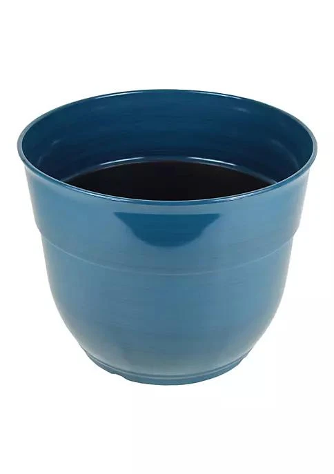 商品Garden Elements|Elements Garden Elements Glazed Brushed Happy Large Plastic Planter Dark Teal 15 Inch,价格¥196,第2张图片详细描述