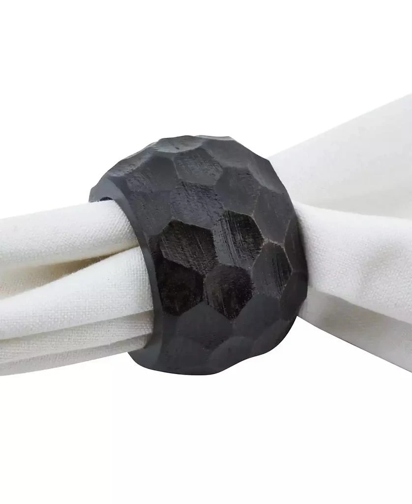 商品Saro Lifestyle|Mango Wood Napkin Ring with Chunky Design, Set of 4,价格¥368,第5张图片详细描述