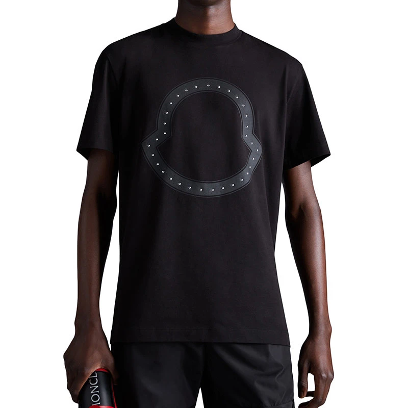 【预售3-7天】Moncler/蒙克莱 22年秋冬新款 男士黑色纯棉铆钉徽标短袖T恤H10918C000158390T999 商品